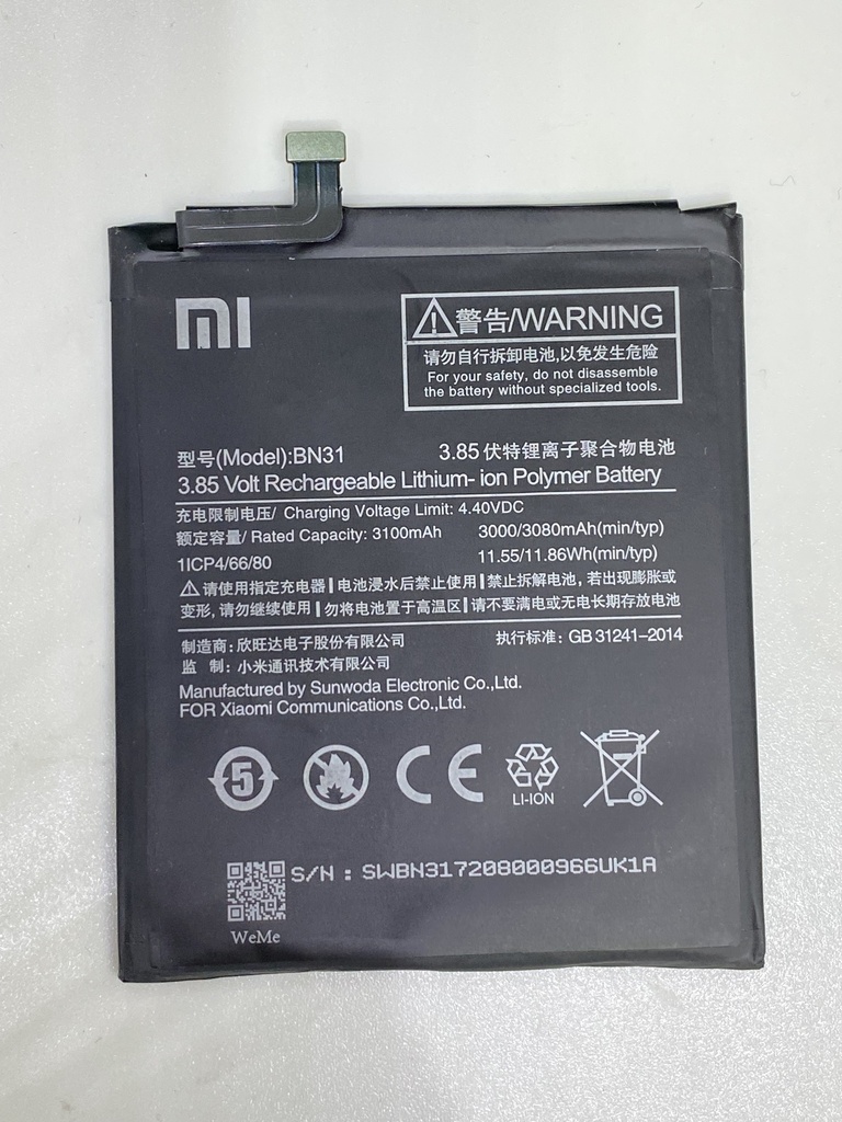 Batería Xiaomi Mi A1 / Mi 5X / Note 5A / Note 5A PRO / BN31